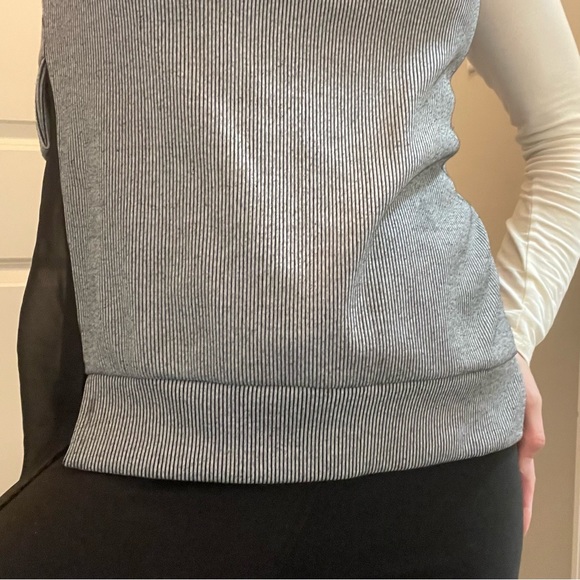 French Connection pin stripe knit sweater vest w/ chiffon drape vest size S - Picture 2 of 16